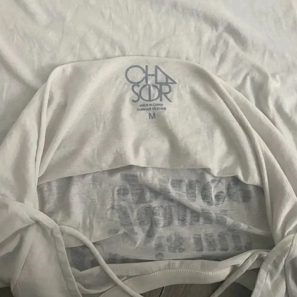 Chaser White “Champagne is my happy place” T-shirt with Open Back